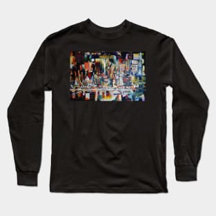 City of London from Waterloo Bridge Big Textured Skyline 6 Long Sleeve T-Shirt